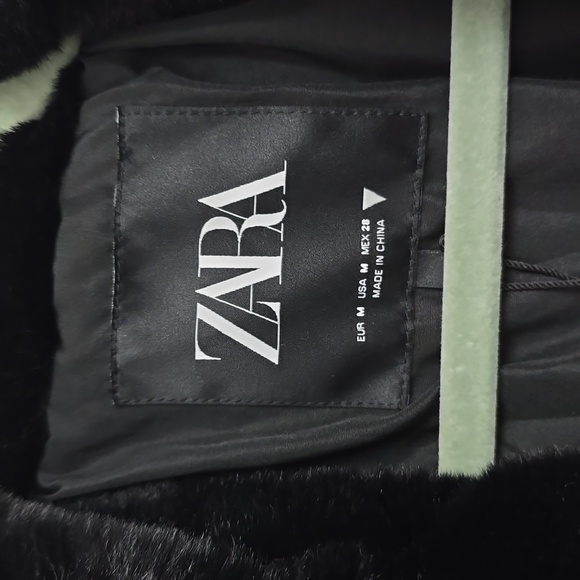 Zara Black Faux Fur Coat - Picture 8 of 16